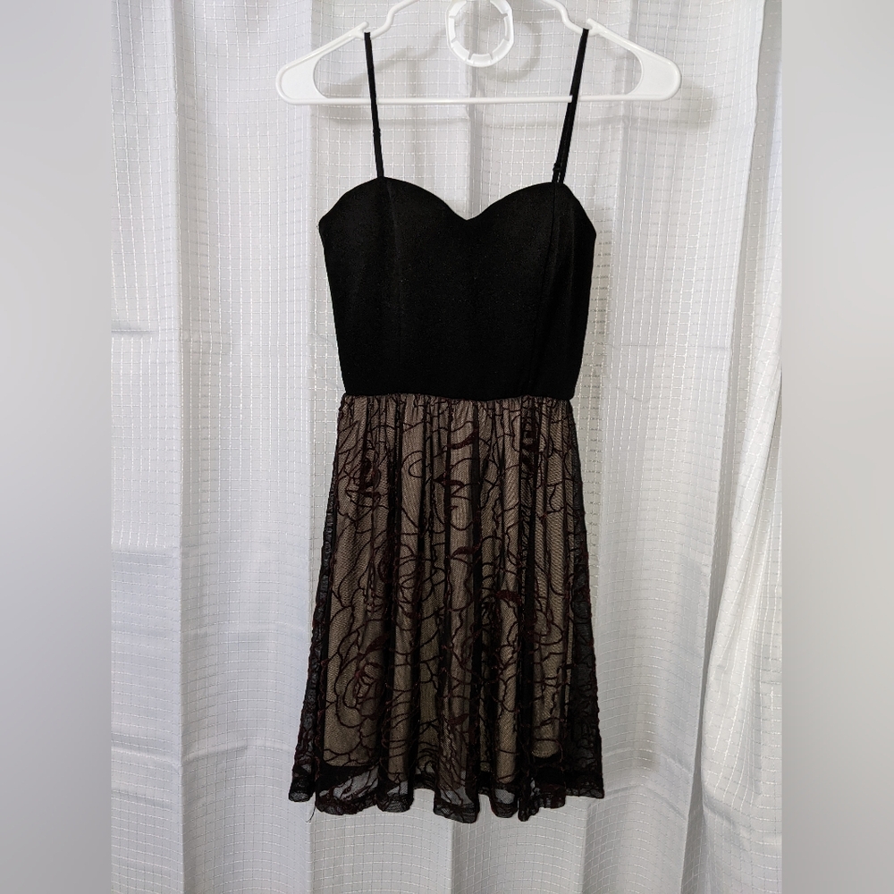 January 7 Strapless Black and Brown Dress